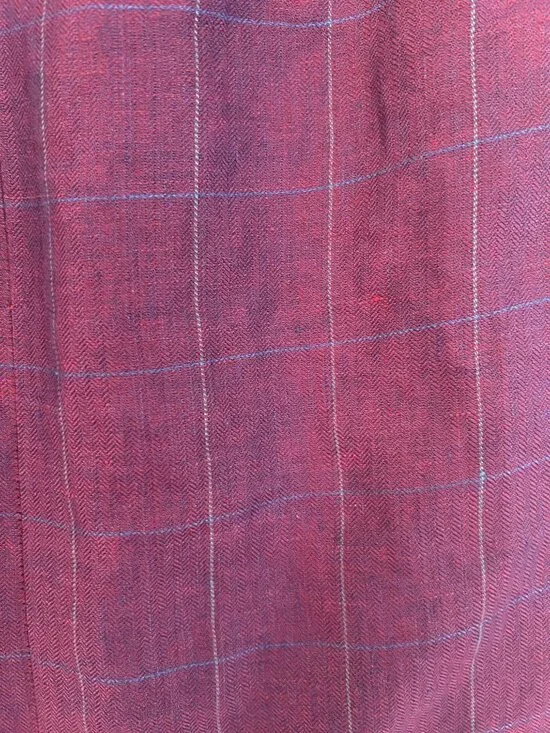 Vintage 90s Linda Allard Ellen Tracy Purple Linen Pencil Skirt 2 Petite Mini Off - Picture 3 of 8